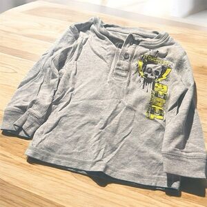 Wonderkids Gray Long Sleeve Tee with Skull and Text Design #366